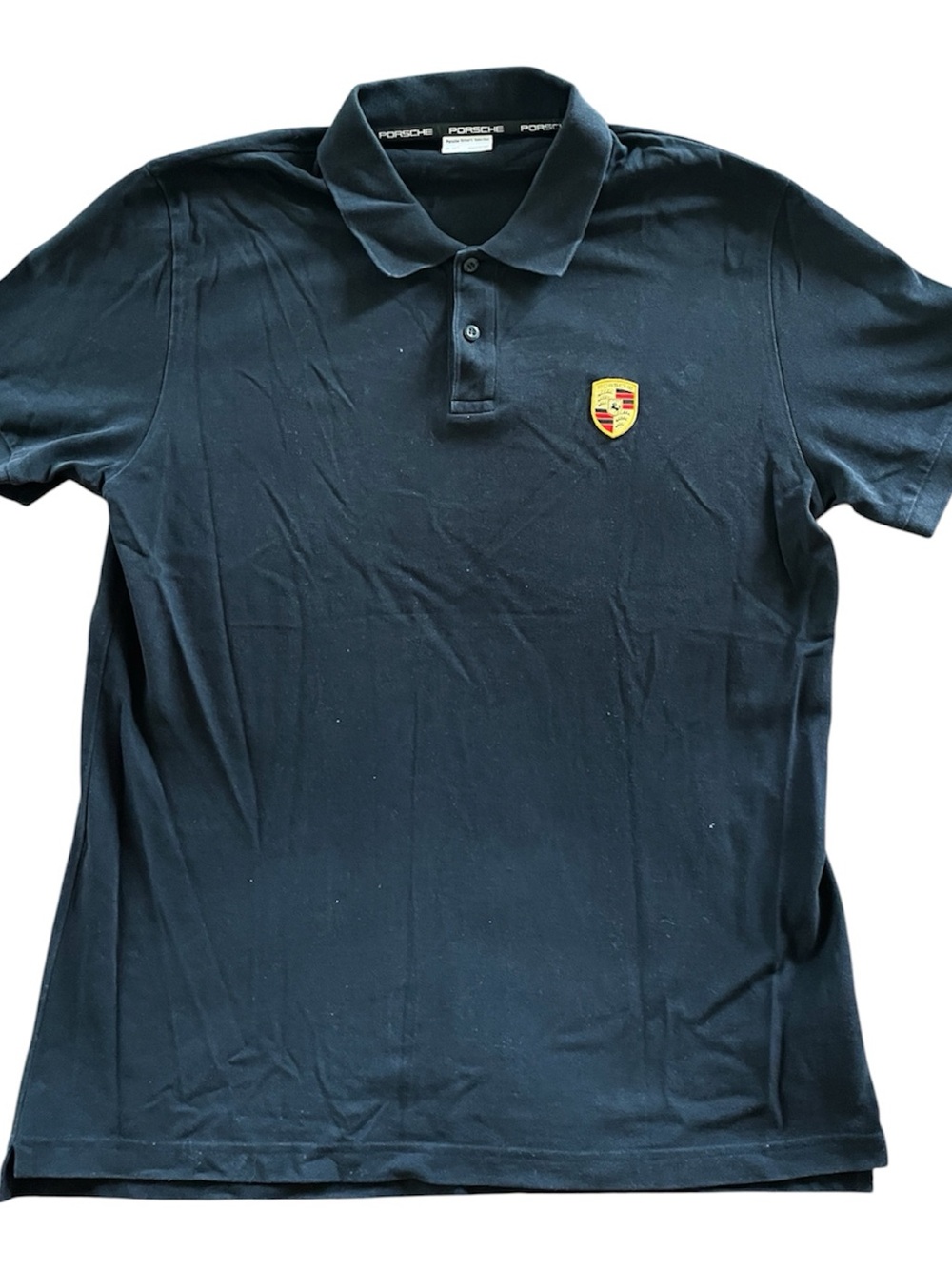 Porsche Driver’s Selection Men’s Black Polo Shirt with Crest Size XL